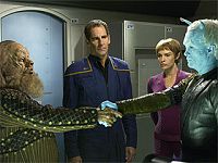 Schlie�en einen Waffenstillstand nach heftigem Verhandlungsprozess: Gral und Shran